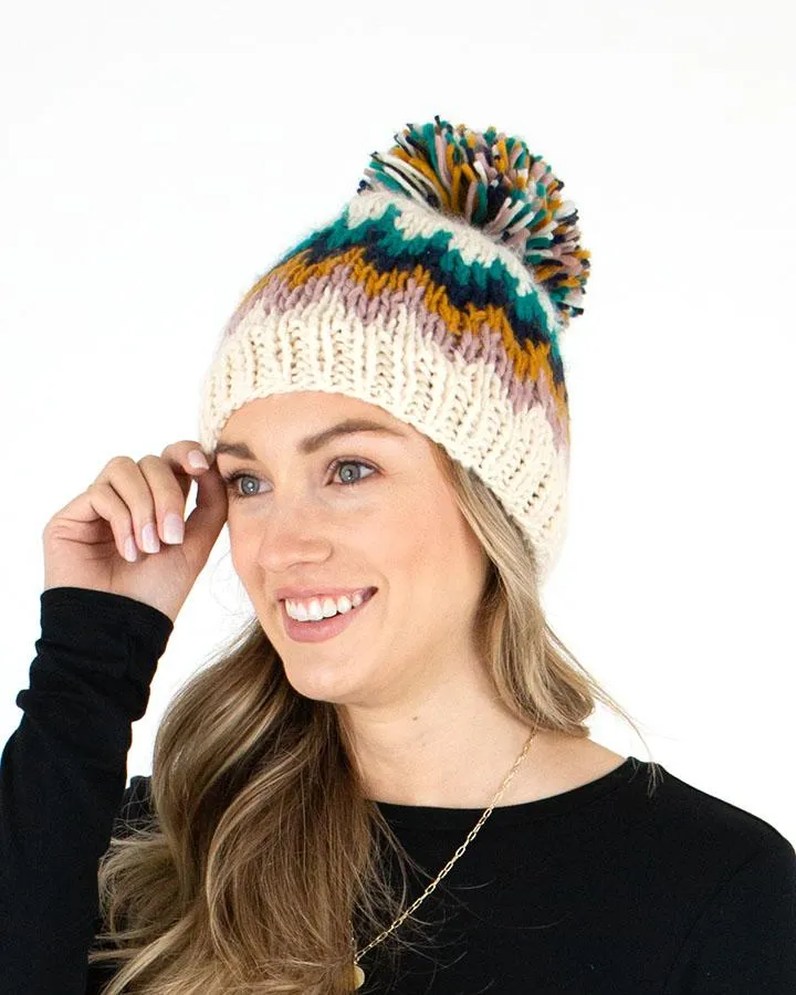 Grace & Lace Reversible Pom Hat (Snowcap)