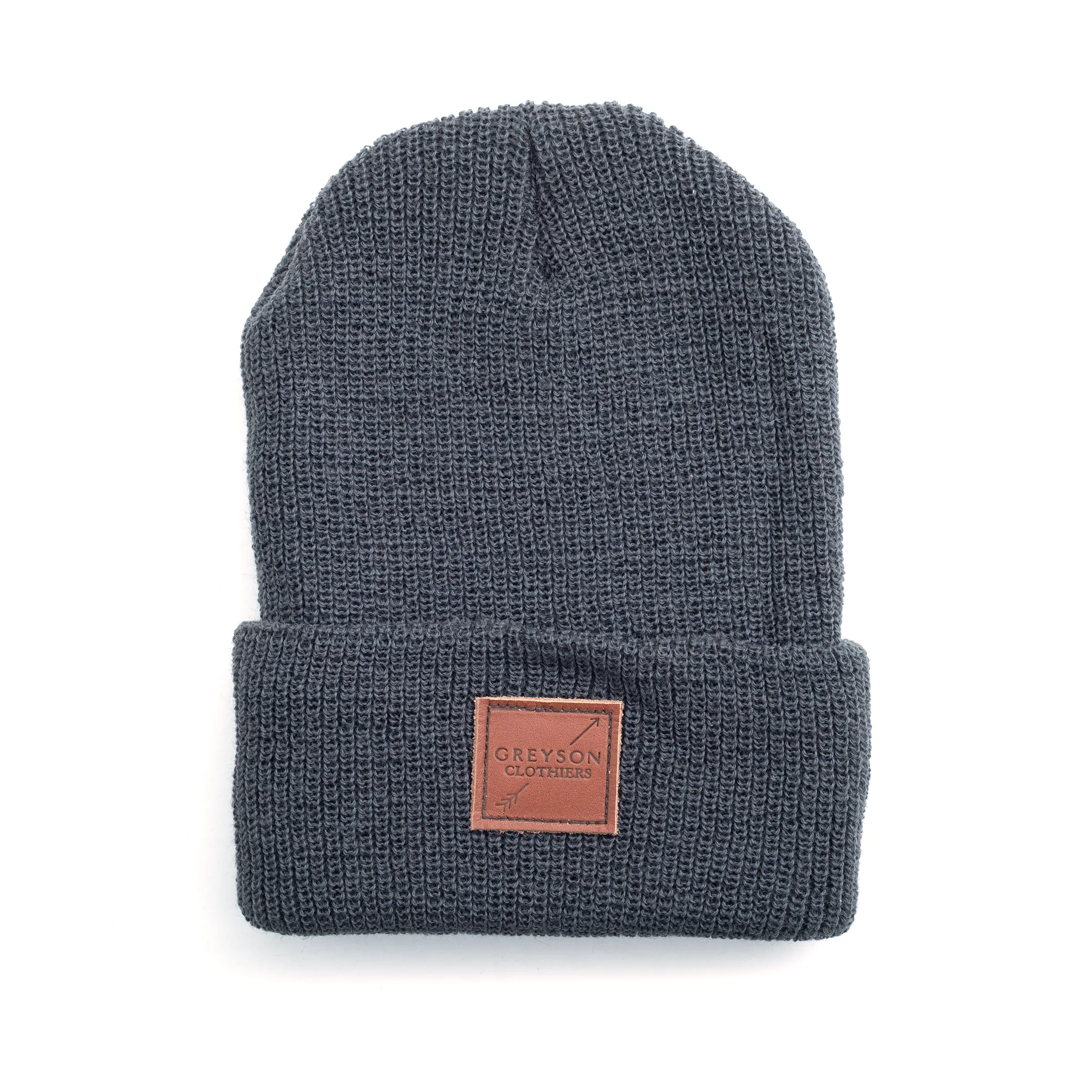 Greyson Leather Patch Beanie