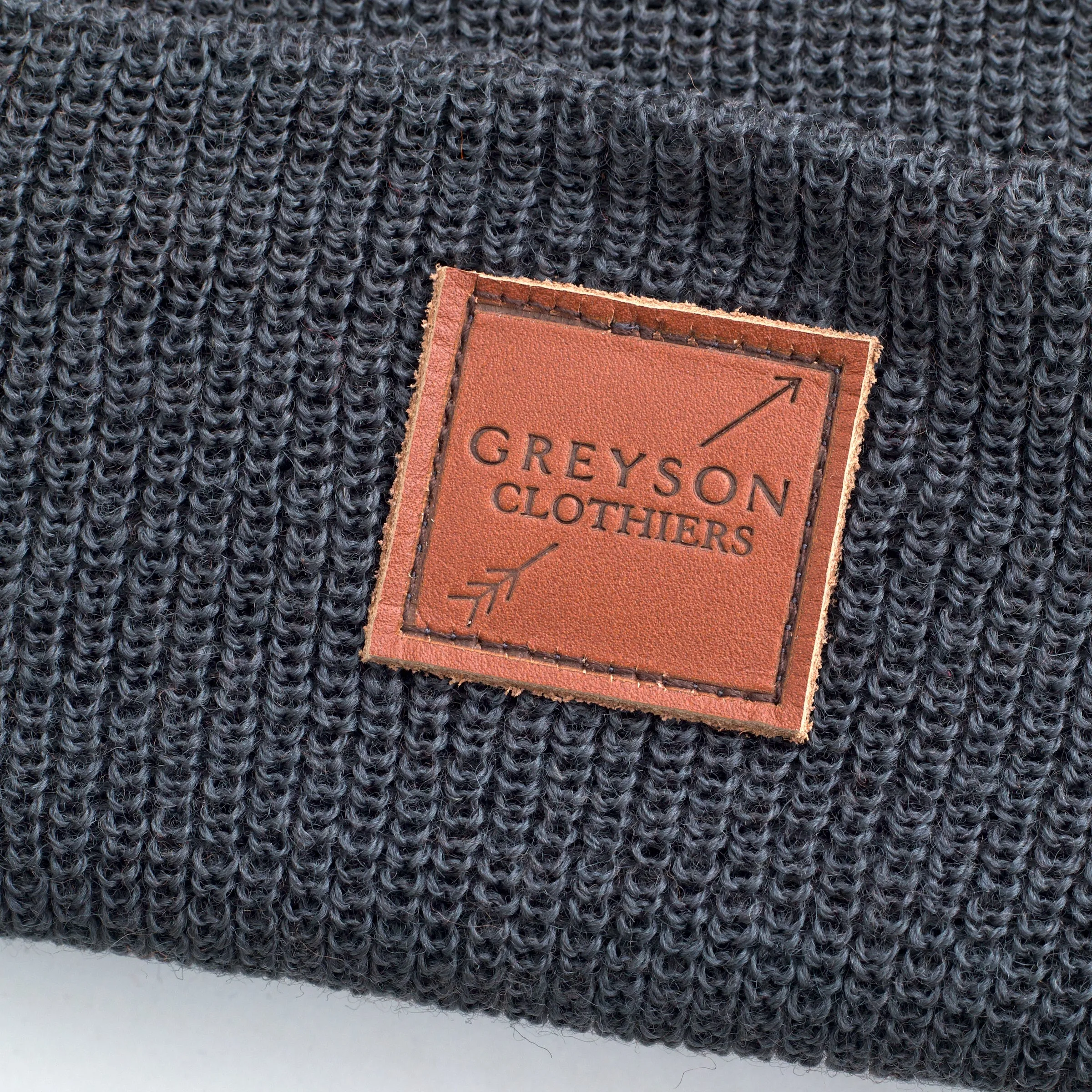 Greyson Leather Patch Beanie