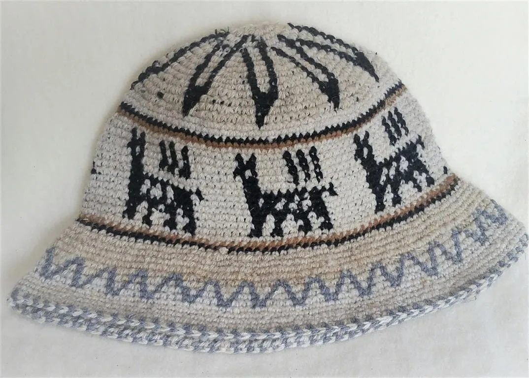 Hand Crochet Roll Up Rustic Alpaca Hat