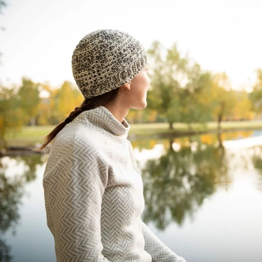 Handmade Alpaca Hat with Flower