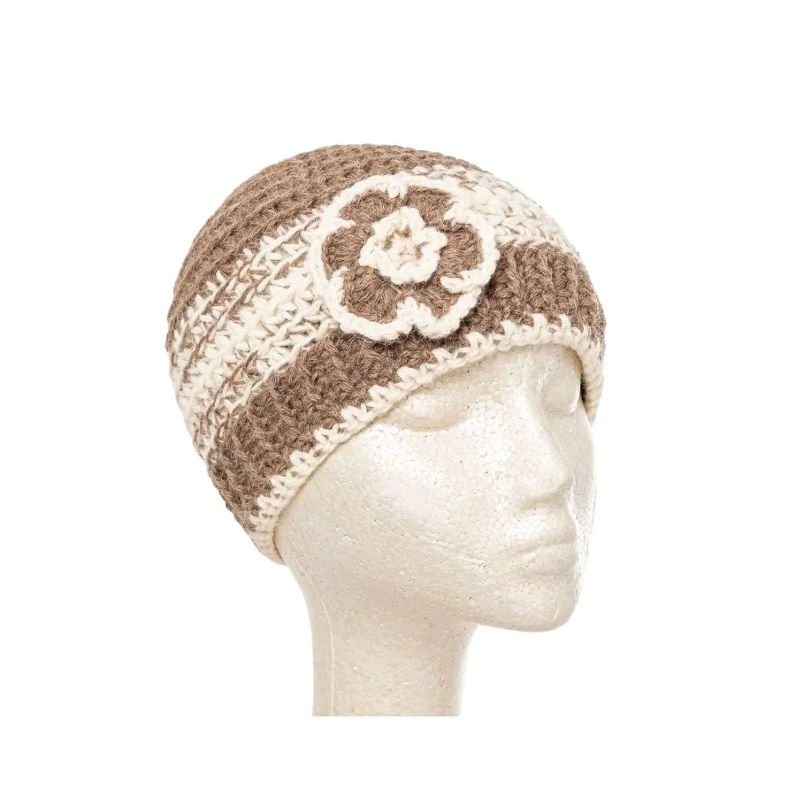 Handmade Alpaca Hat with Flower