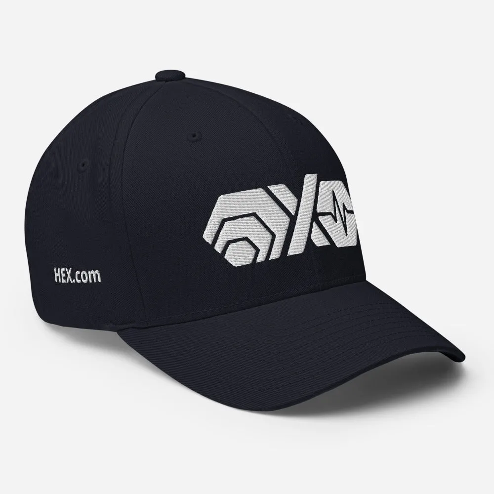 HEX PulseX PulseChain Structured Twill Cap - Flexfit - With Side and Back Embroidery