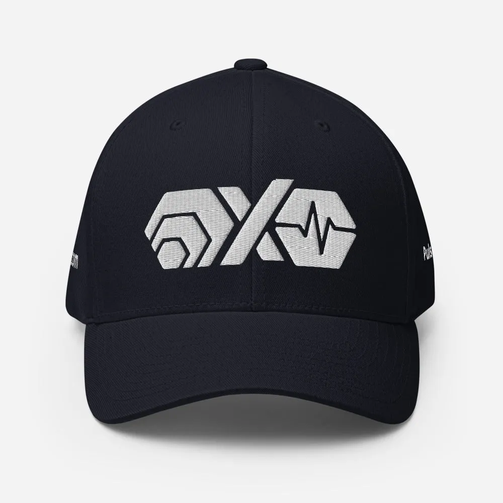 HEX PulseX PulseChain Structured Twill Cap - Flexfit - With Side and Back Embroidery