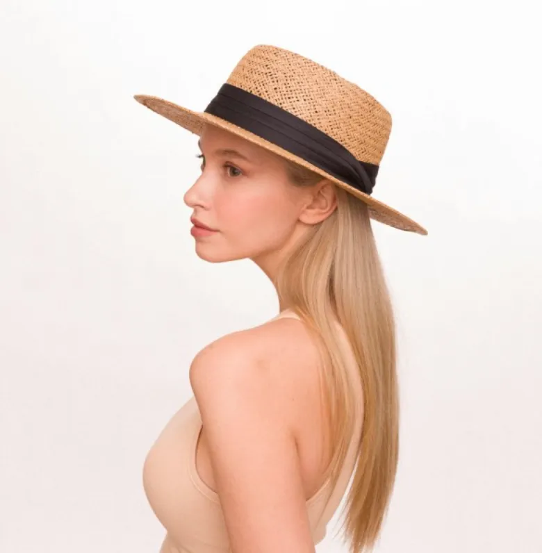 #J440 Wrapped in Ribbon Wide Brim Hat