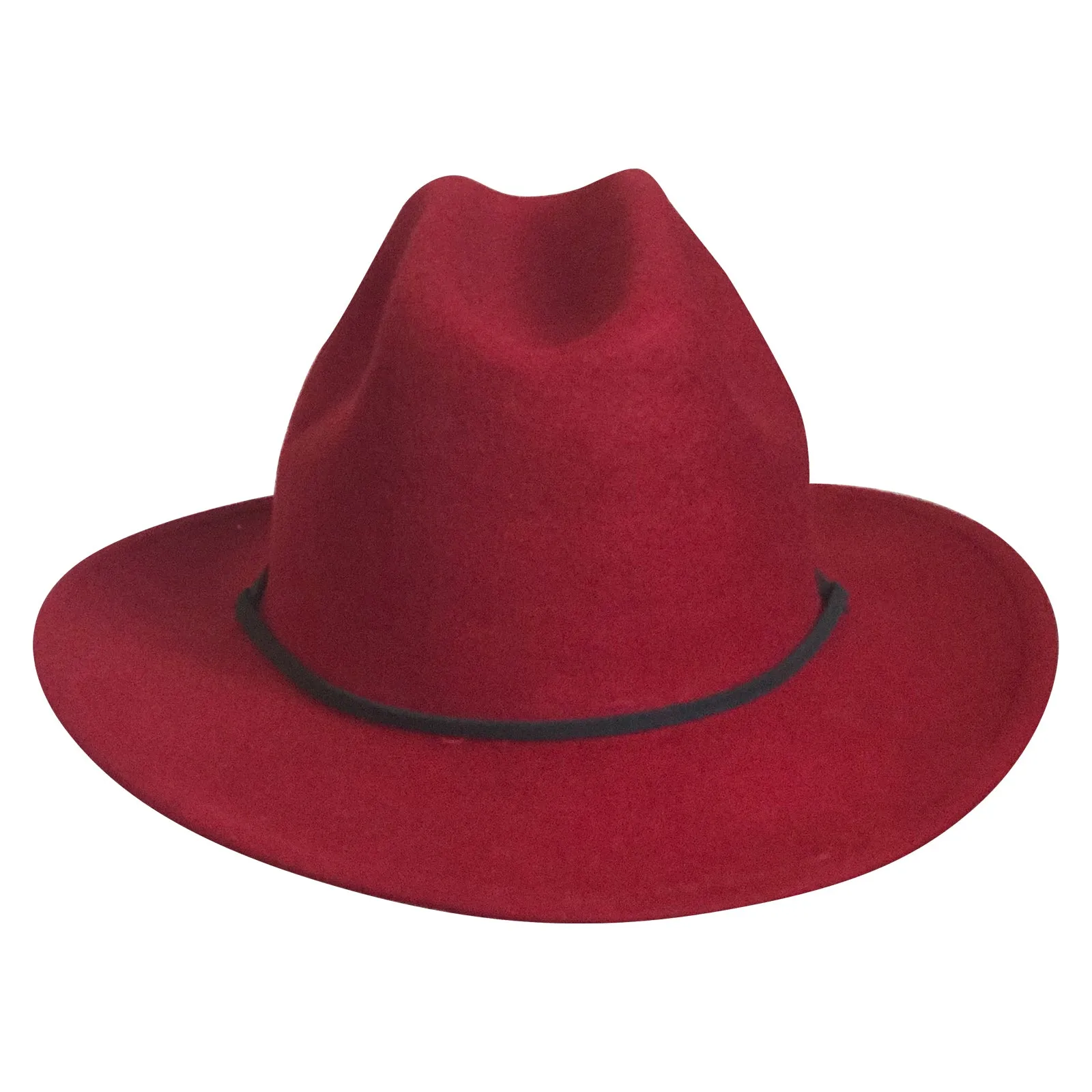 Kid's Red Felt Western Cowgirl Hat with Chin Strap