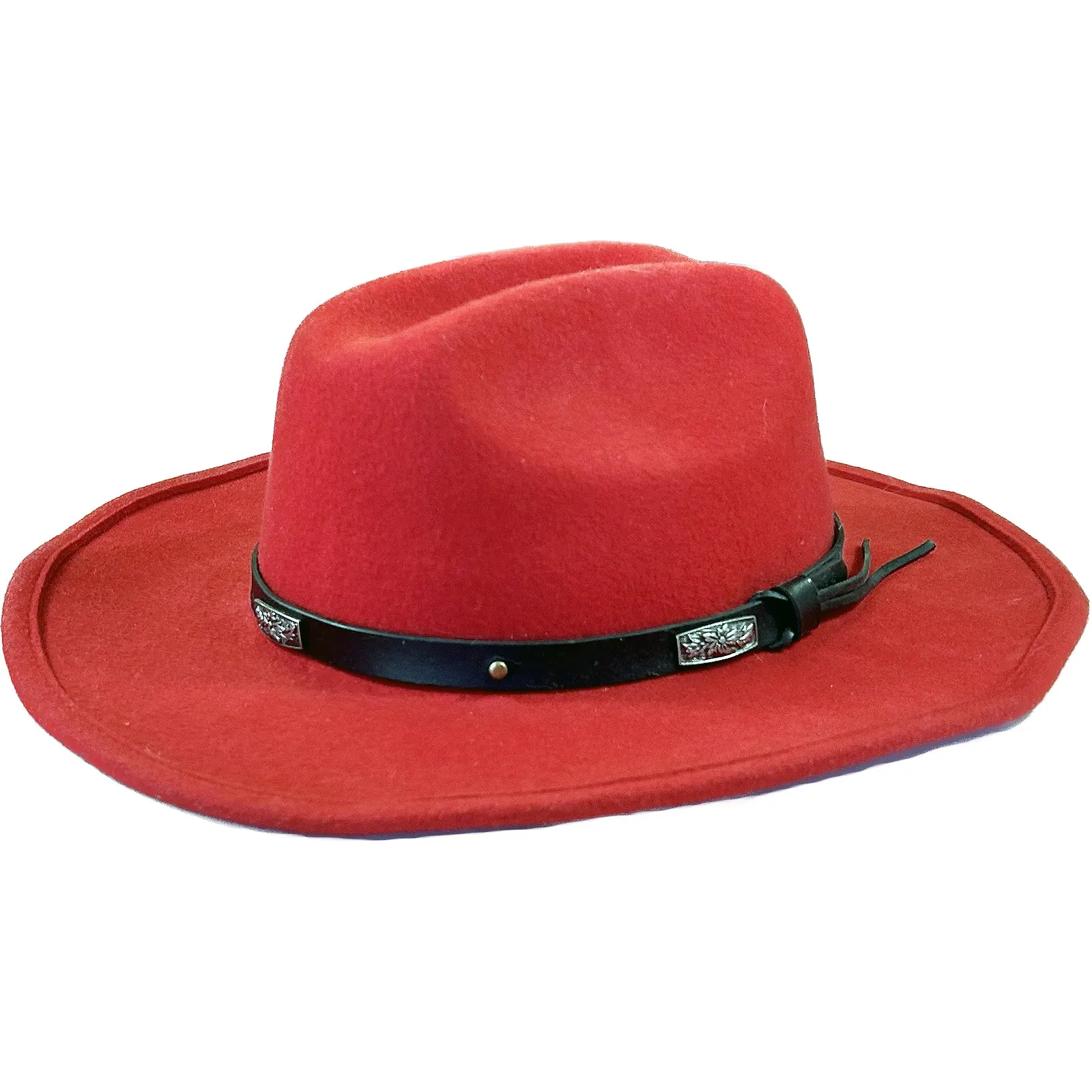 Kid's Red Soft 100% Wool Felt Western Hat