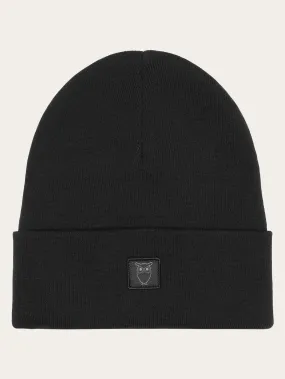 Knitted rib beanie - Black Jet