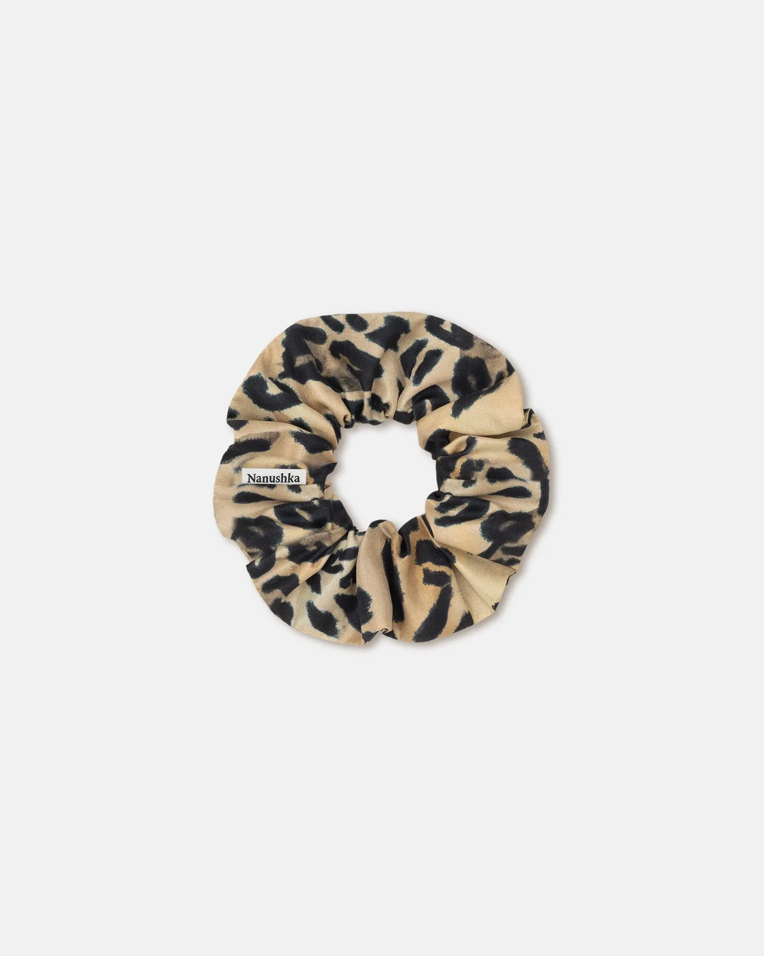 Lou - Printed Twill-Silk Scrunchie - Leopard