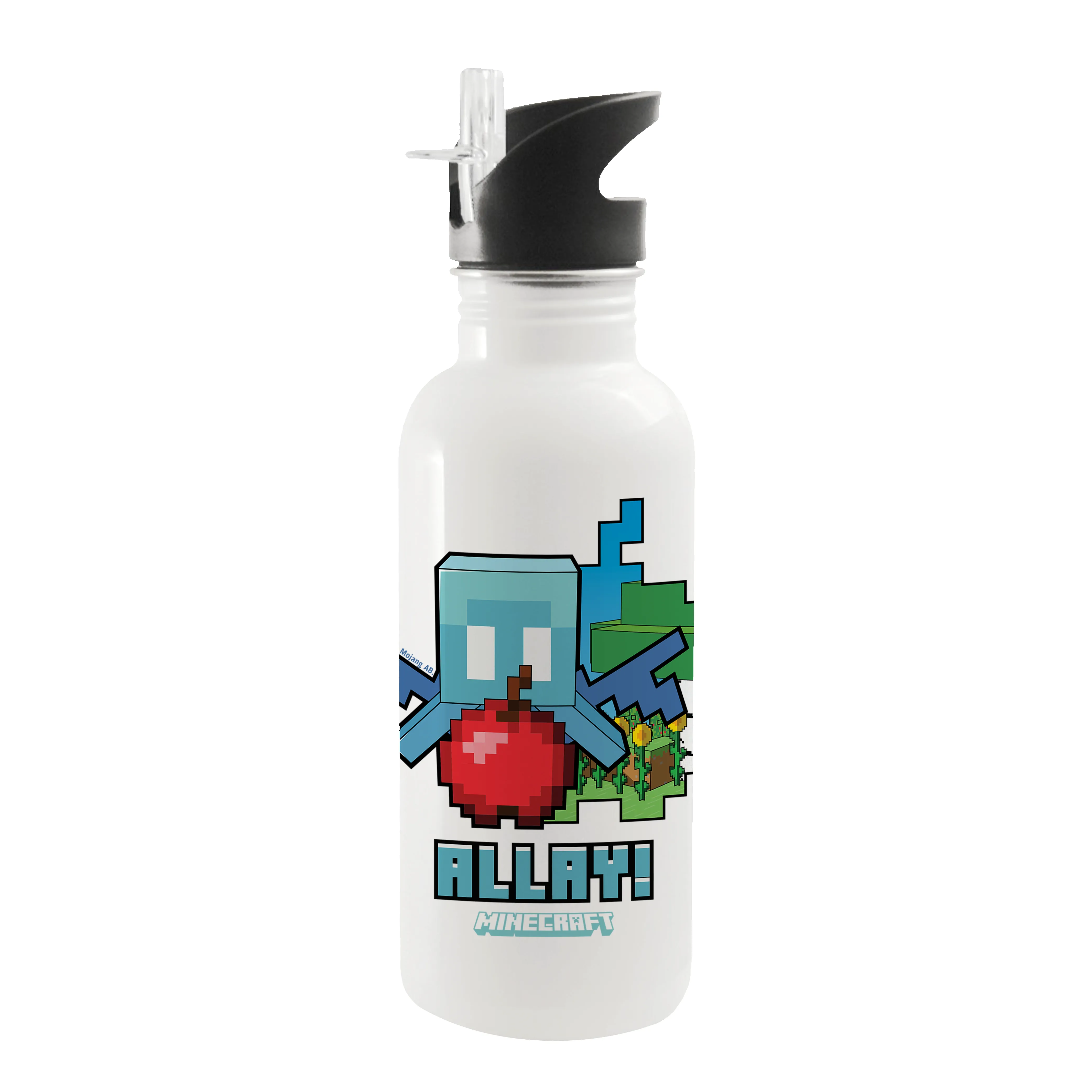 Minecraft Allay Comp 20 oz Screw Top Water Bottle with Straw