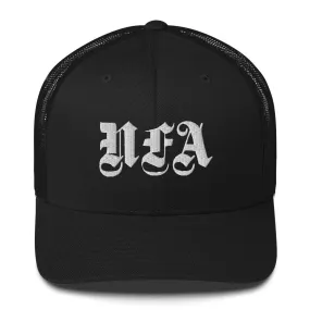 NFA White Embroidery Trucker Cap