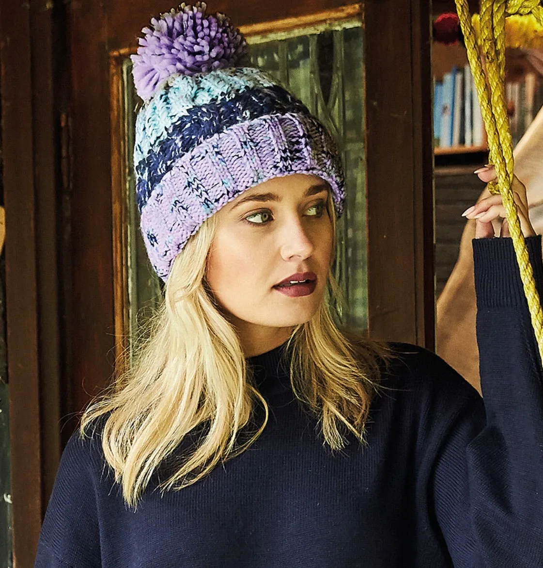 Pom Pom Beanie - Lavender