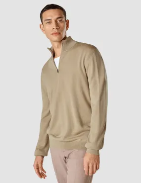 Premium Merino Half Zip Sahara