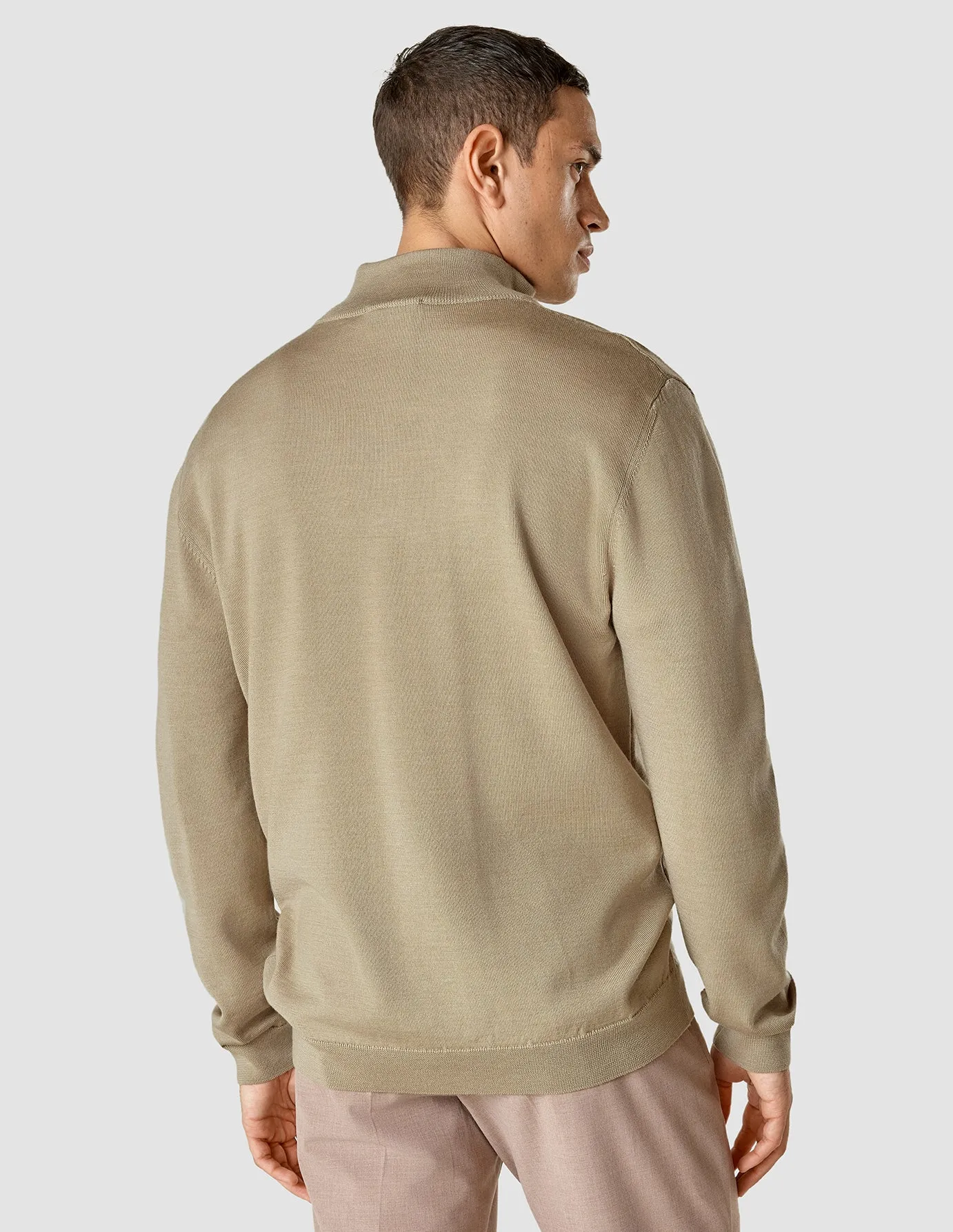 Premium Merino Half Zip Sahara