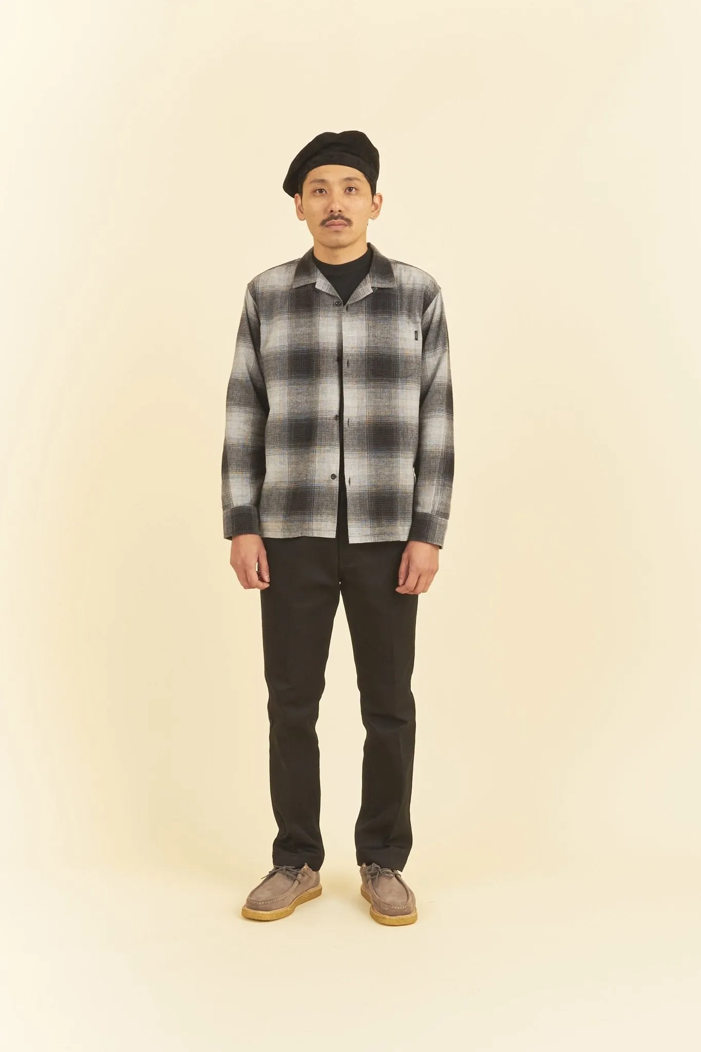 Rats Cotton Ombre Check Shirt - Grey