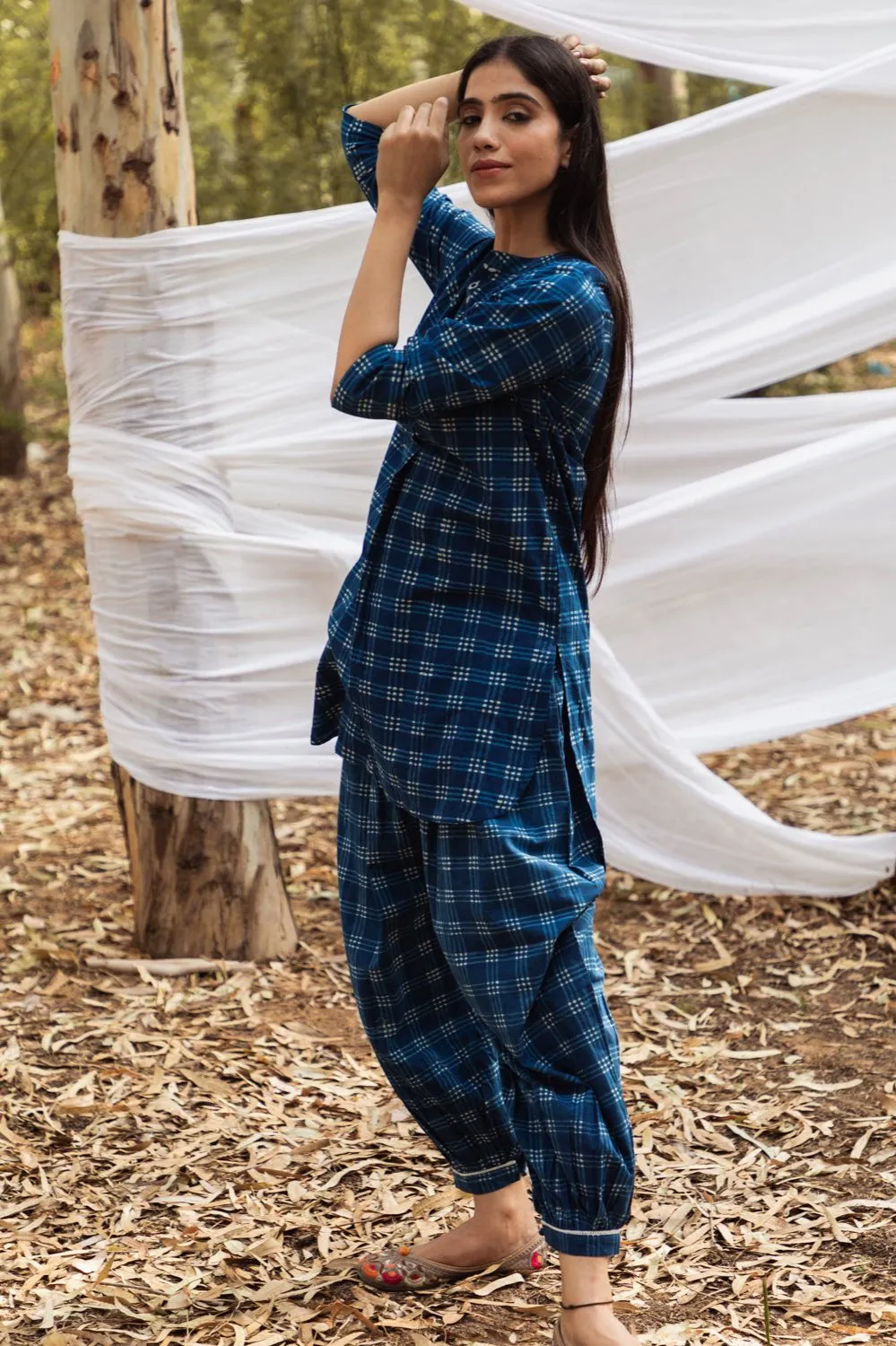 Samiya Indigo Kurta and Harem Pant