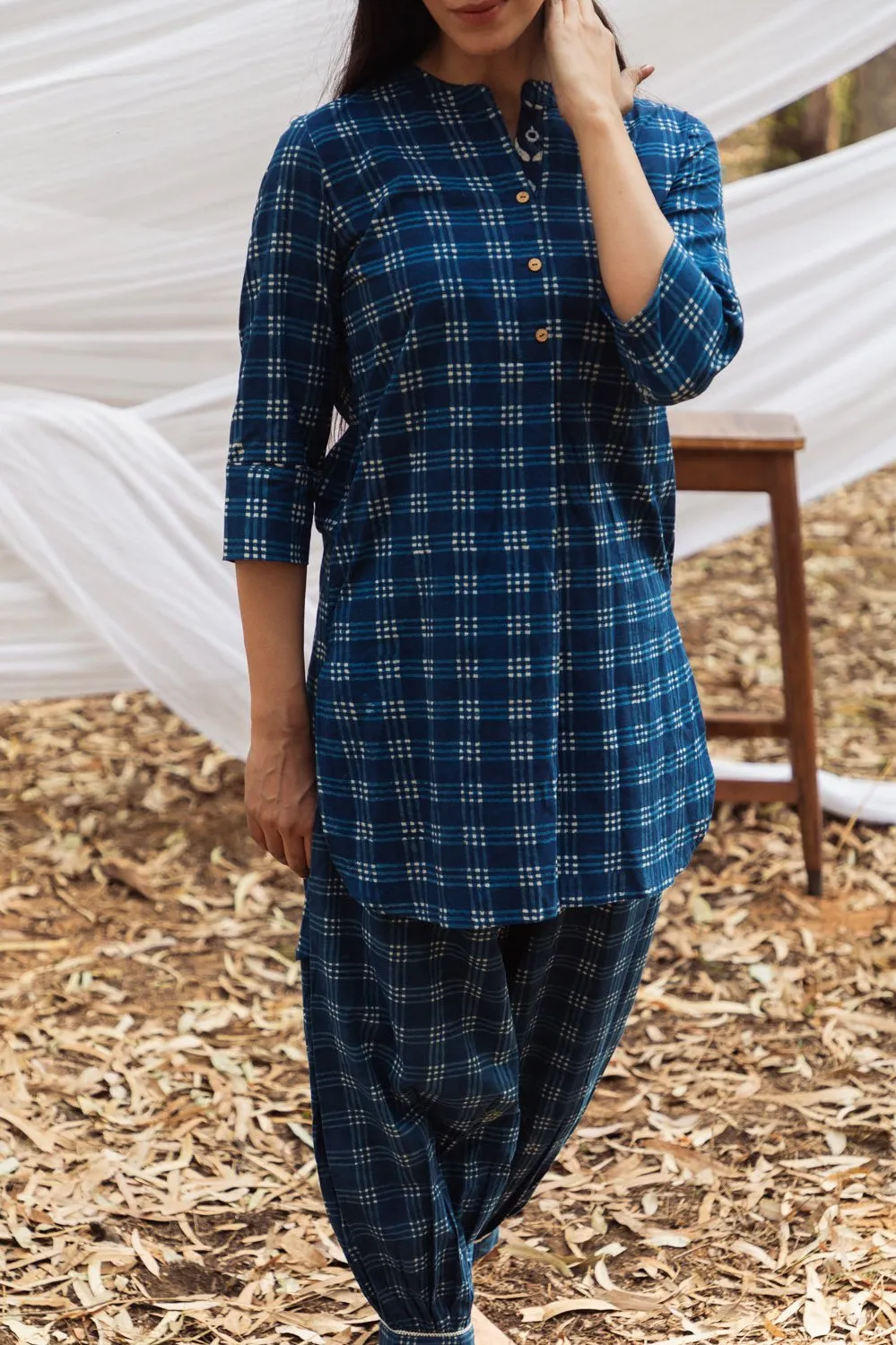 Samiya Indigo Kurta and Harem Pant