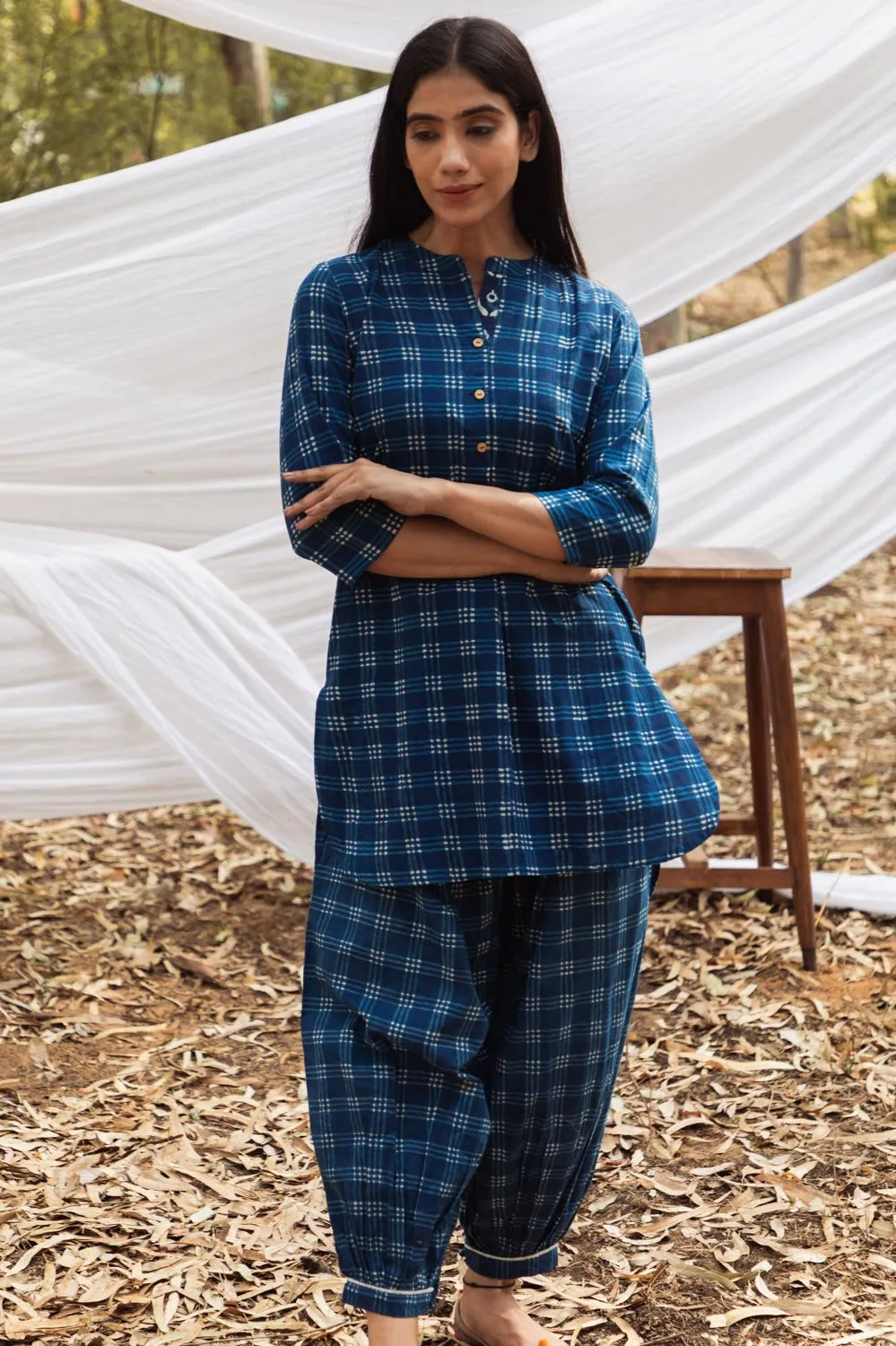 Samiya Indigo Kurta and Harem Pant