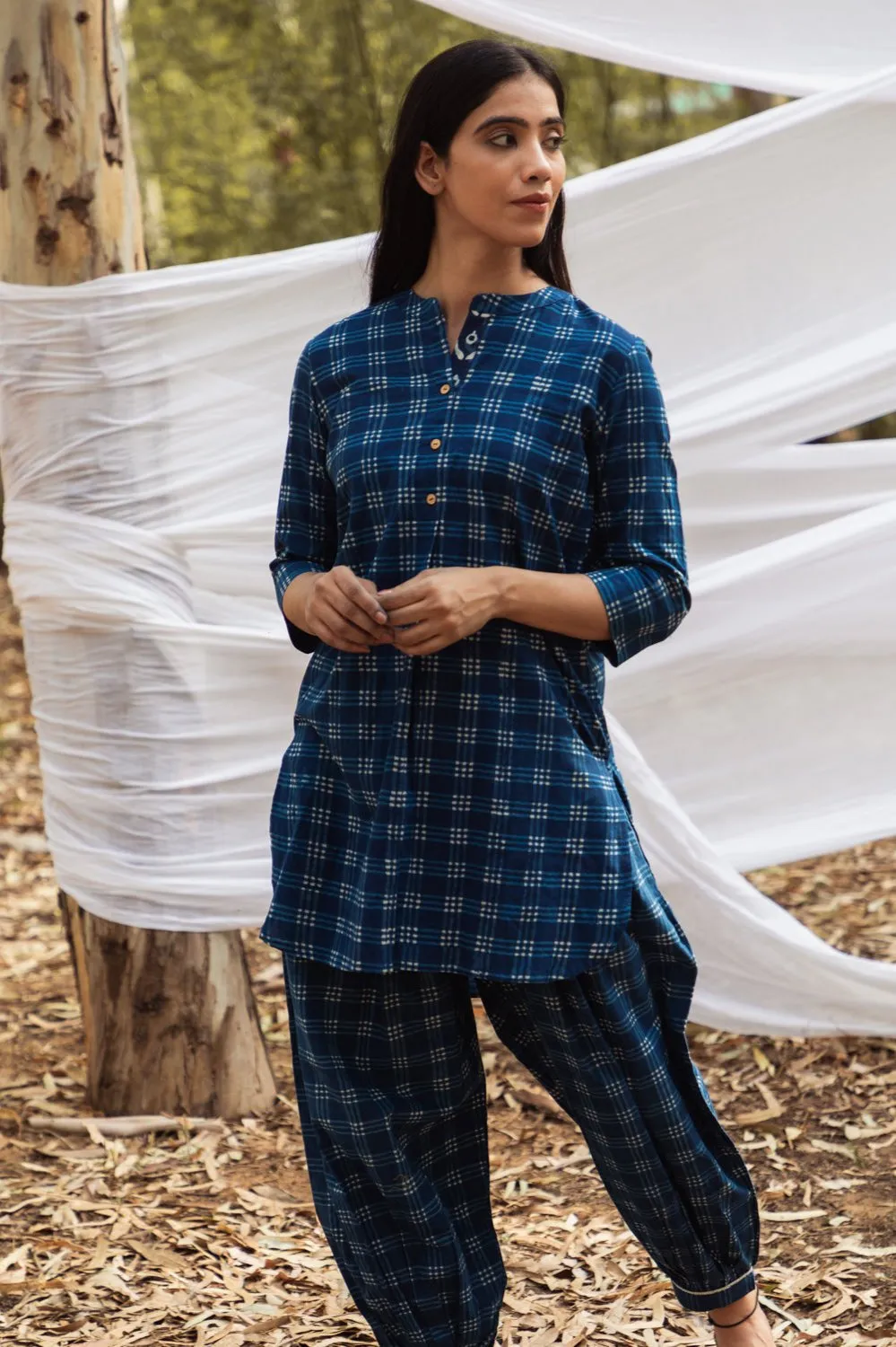 Samiya Indigo Kurta and Harem Pant