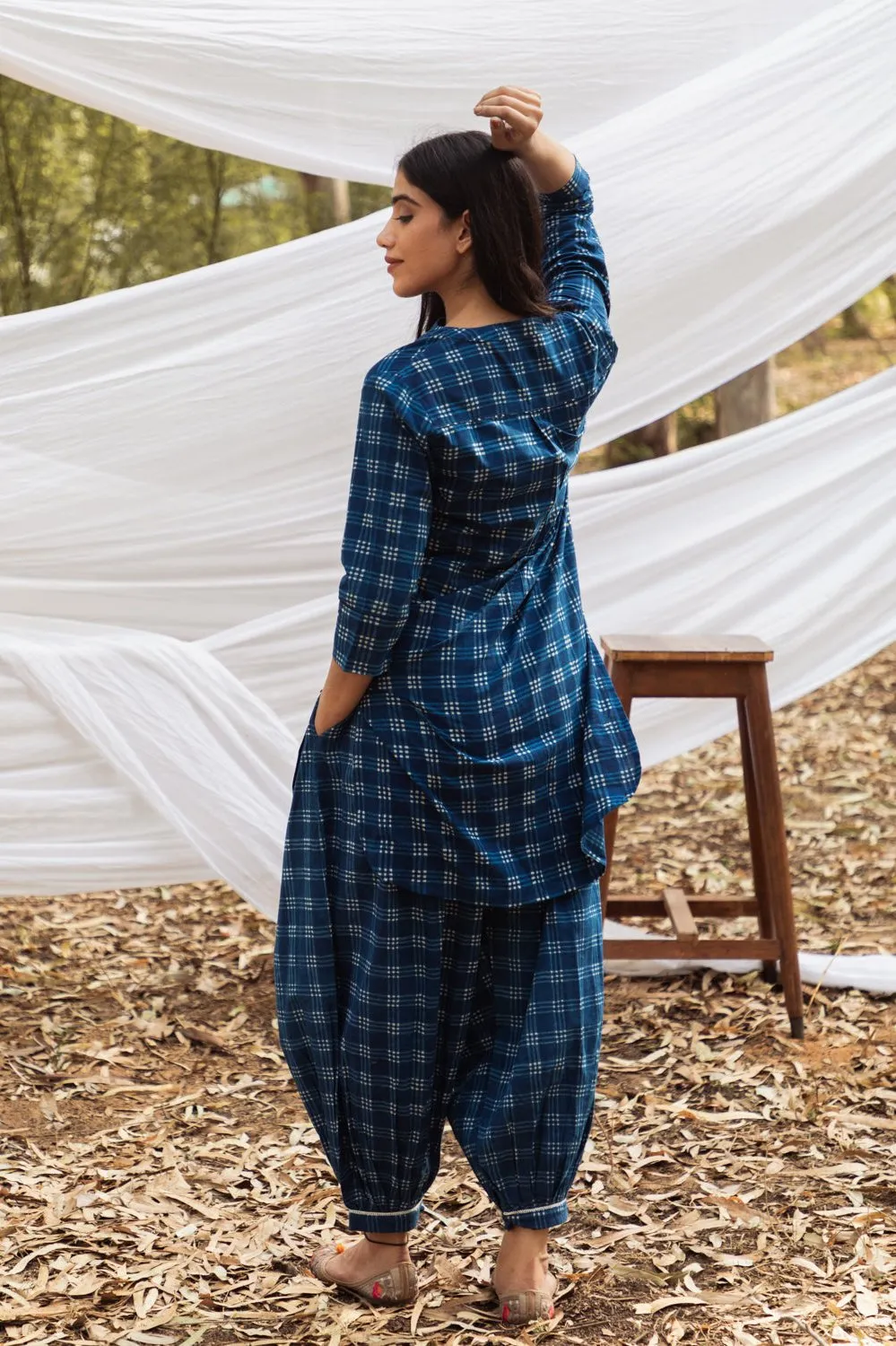 Samiya Indigo Kurta and Harem Pant