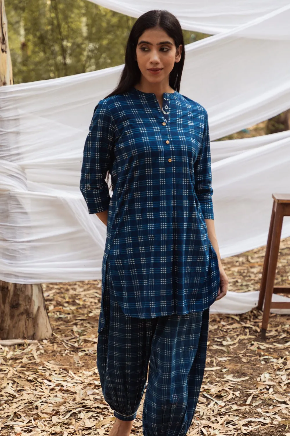 Samiya Indigo Kurta and Harem Pant