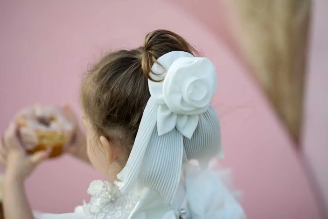 Sienna Flower Pleated Hair Bow