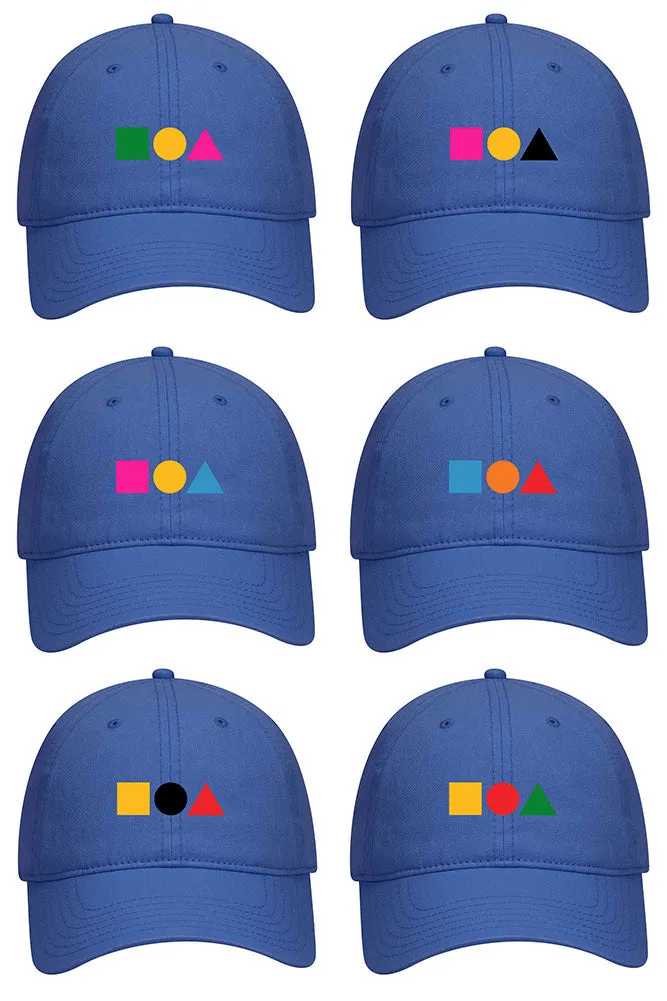 Square Circle Triangle 6 Panel Low Profile Garment Washed Superior Cotton Twill Dad Hat - Shape Color Combination