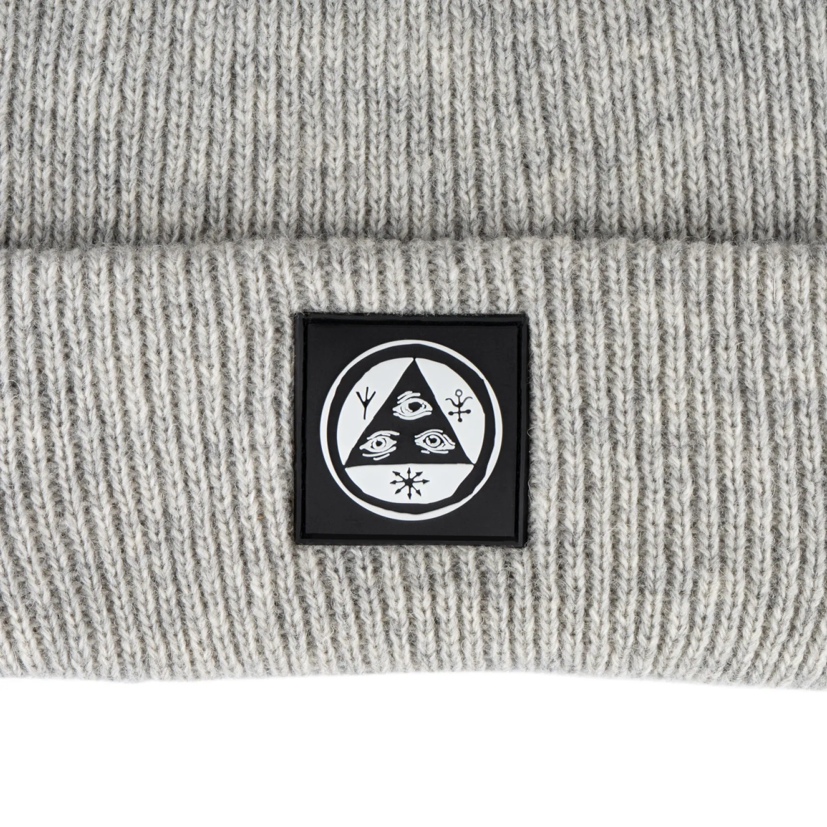 Talisman PVC Patch Merino Wool Beanie - Heather Grey