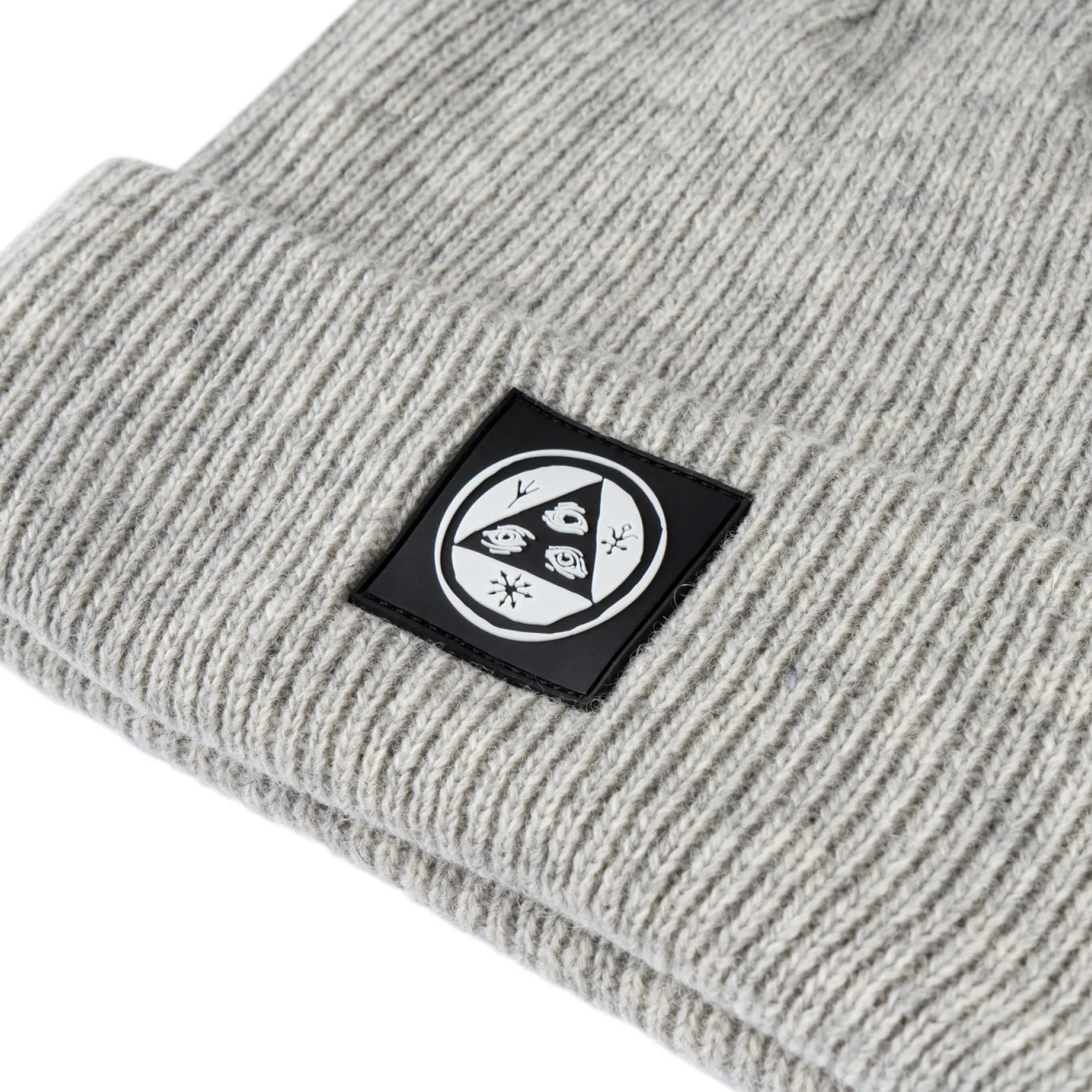 Talisman PVC Patch Merino Wool Beanie - Heather Grey