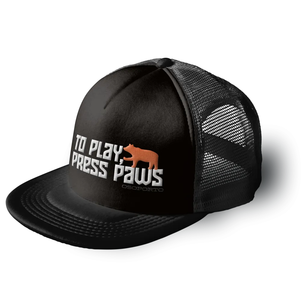 To Play Press Paws Flatbill Trucker Hat