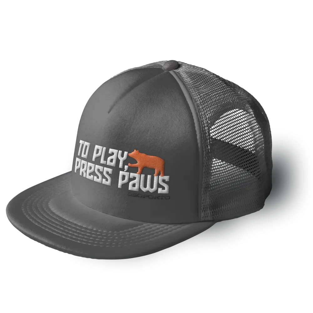 To Play Press Paws Flatbill Trucker Hat