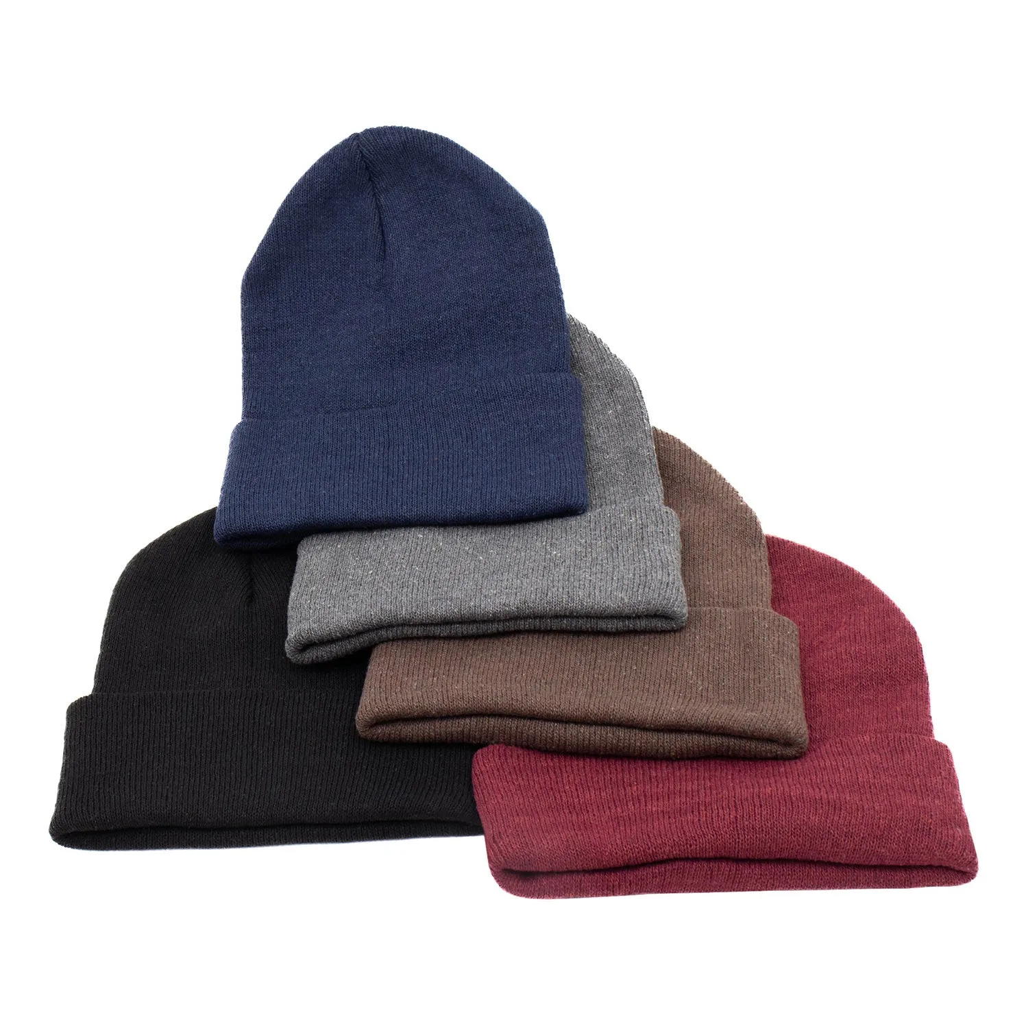 Unisex Winter Wholesale Beanie in 5 Assorted Colors - Bulk Case of 48 Hats