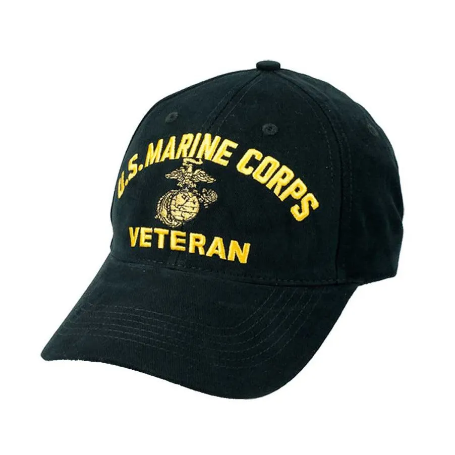 U.S. Marine Corps Veteran Gold & Black Low Profile Hat