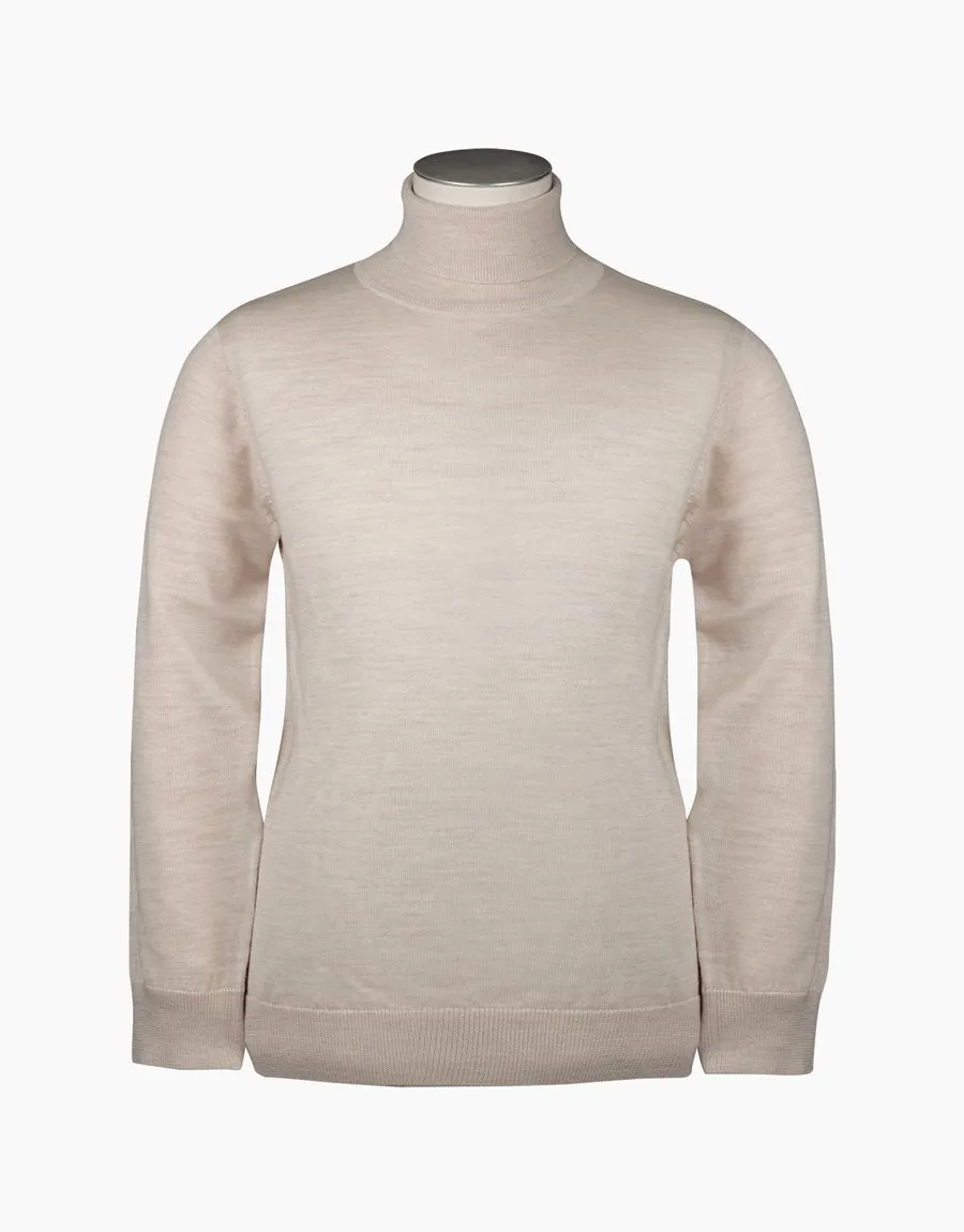 Wanaka Ivory Roll Neck Jersey