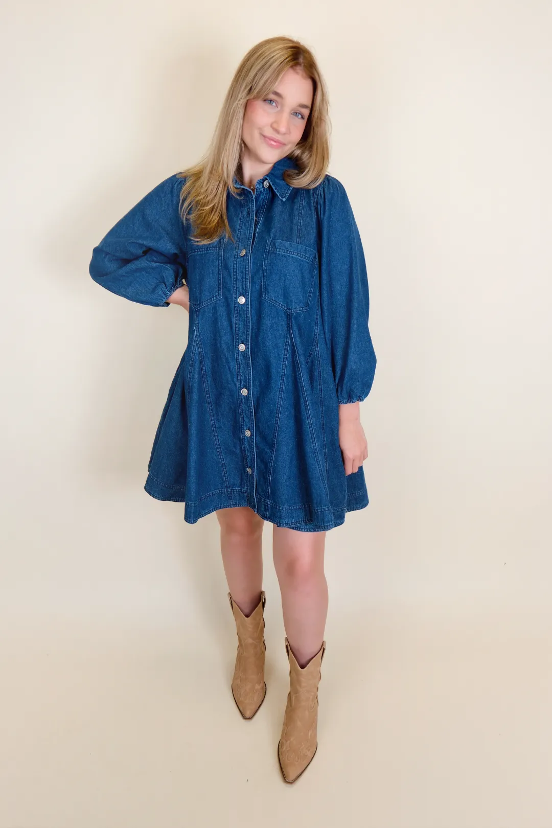 Wildflower Field Denim Dress