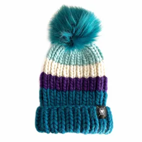 Zero Waste : Merino Folded Brim Faux Fur Pom-Pom Beanie